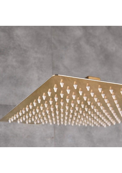 Fause Tepe Duş Başlığı Kare Slim 304 Metal 25 X 25 Cm Altın Ktd102-G Altın