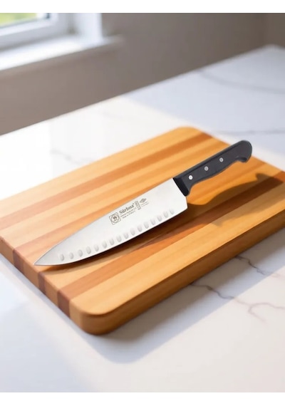 Sürbisa Sürmene 61090 Profesyonel Oluklu Şef Bıçağı 36 Cm Paslanmaz Çelik Pimli Saplı Aşçı Bıçağı