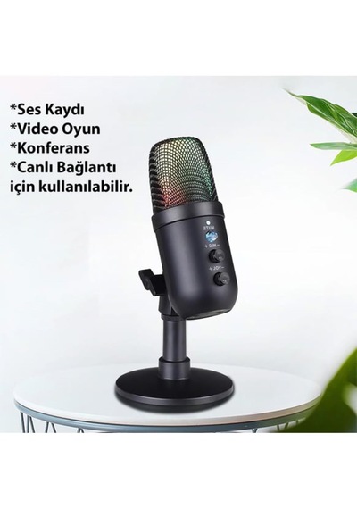 Profesyonel Kardioid Rgb Oyuncu Stüdyo Kayıt Kablolu Podcast Mikr