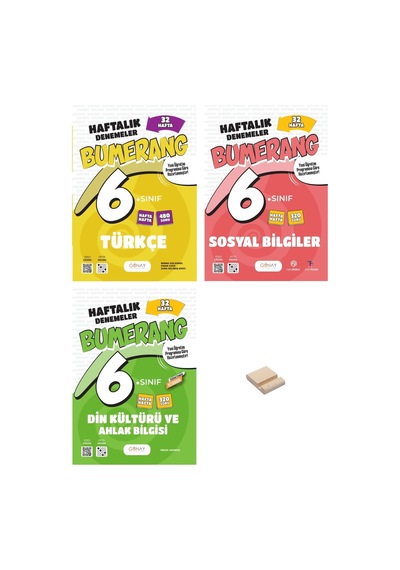 6. Sınıf Bumerang Türkçe Sosyal Ve Din 32 Haftalık Denemeleri 3lü Set + Telefon Standı