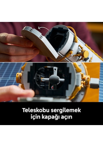 LEGO® Icons Hubble Uzay Teleskobu 11382 - Yetişkinler için Stand ve Bilgi Levhası İçeren Dekoratif Model Yapım Seti (1252 Parça)
