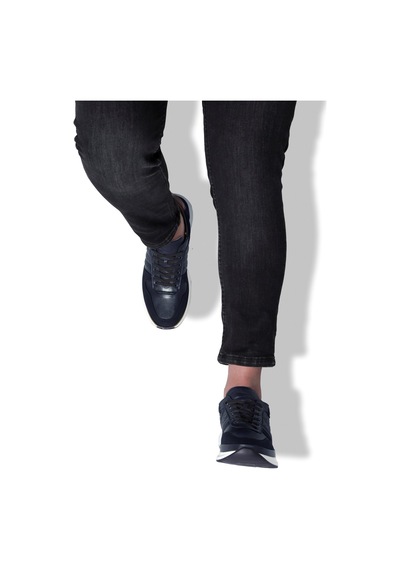 Ducavelli High Hakiki Deri Erkek Sneaker Ayakkabı, Low Top Sneaker, Hakiki Deri Sneaker Lacivert