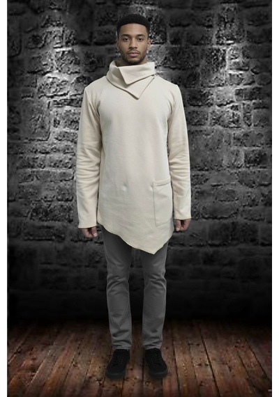 Şal Yaka Cep Detaylı Erkek Sweatshirt Bej