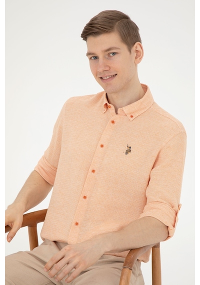 U.s. Polo Assn. Erkek Kiremit Gömlek Desenli 50283423-vr031 Kırmızı