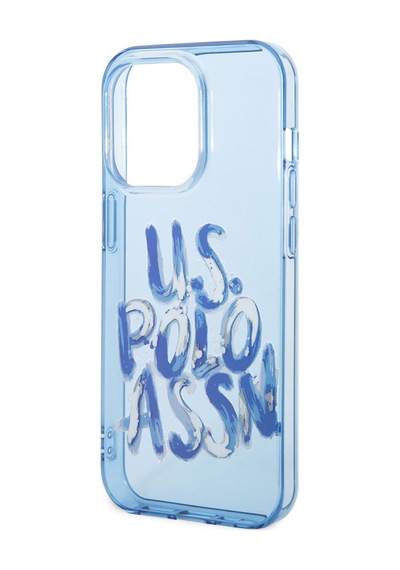 Apple Uyumlu iPhone 14 Pro Max Kılıf U.s. Polo Assn. Renkli Grafiti Baskılı Dizayn Kapak Mavi