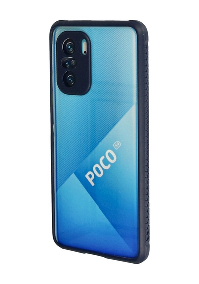 Poco F3 Kılıf Miami Şeffaf Silikon - Lacivert Çok Renkli