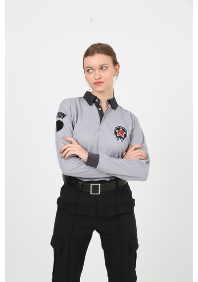 Yeni Tip Kamu Özel Güvenlik Kışlık Sweatshirt Armalı Gri