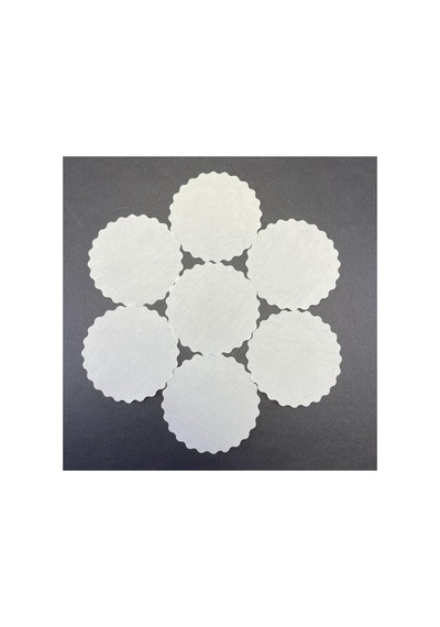 2500 Adet Tek Kullanımlık Beyaz Desenli Kağıt Bardak Altlığı 80 Mm Diğer