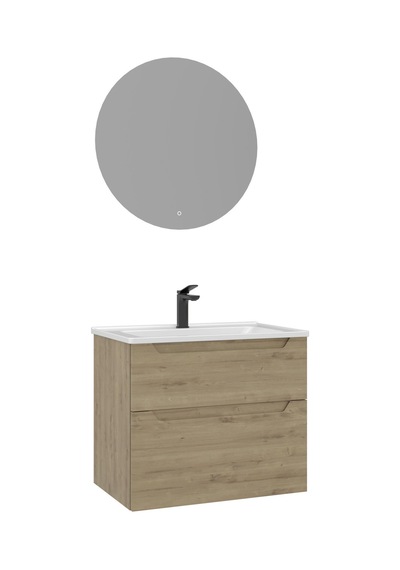 Orka Messina 65 Cm Meşe Led Banyo Dolabı Takımı Meşe Orka Messina 65 Cm Meşe Led Banyo Dolabı Takımı Meşe