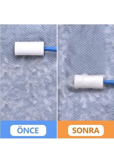 Tüy Toplayıcı Set 1 Sap + 6 Rulo Toplam 360 Yaprak Kedi Köpek Tüyü Ve Toz Temizleyici Giysi, Mobilya Ve Araç Koltuğu İçin Ekonomik Paket