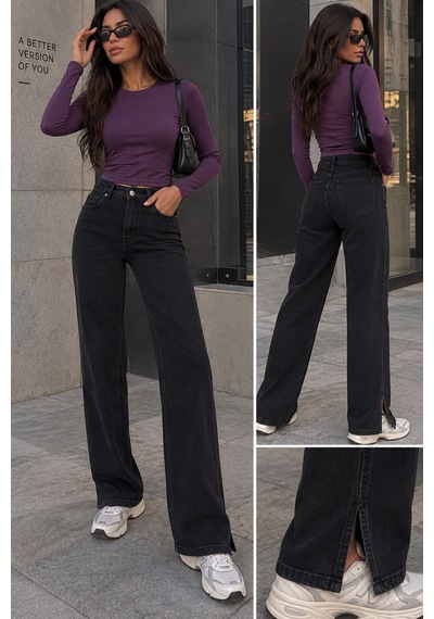 Gugus Outlet Alt Giyim Modelleri Siyah-paça-yırtmaçlı-pantolon