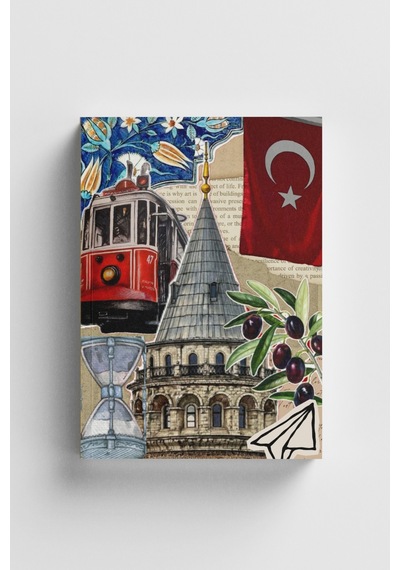 Kolaj Serisi 43 Galata Günlüğü Bullet Journal A5 Noktalı Defter Çok Renkli