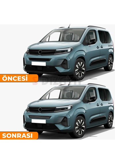 S-dizayn Opel Combo Makyajlı Krom Ön Tampon Çıtası 2 Prç 2023 Üzeri A+ Kalite