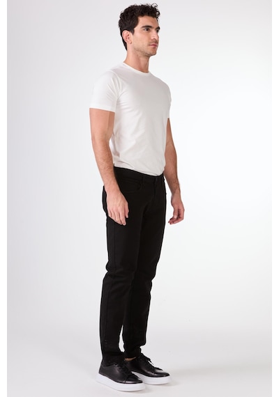 Dufy Siyah 5 Cep Düz Renk Slim Fit Erkek Pantolon Siyah