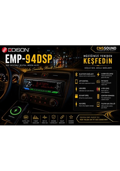 Edison Emp-94dsp 8 Kanal Dsp 48 Band Eq Bluetooth 5.1 Oto Teyp