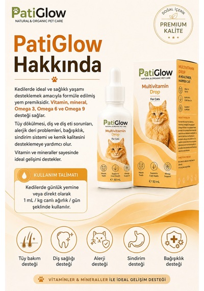 Patiglow Kedi Multivitamin Damla