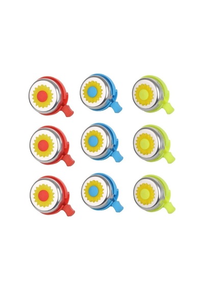 BİSİKLET ÇİÇEKLİ ZİL 9 LU EKONOMİK PAKET (3 RENK ) Çok Renkli