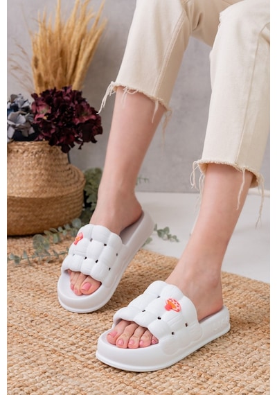 N Moda Kadın Lüks Hafif Ve Yüksek Taban Kaymaz Sticker Desenli Günlük Plaj Deniz Havuz Banyo Terliği Jel Beyaz N Moda Kadın Lüks Hafif Ve Yüksek Taban Kaymaz Sticker Desenli Günlük Plaj Deniz Havuz Banyo Terliği Jel Beyaz