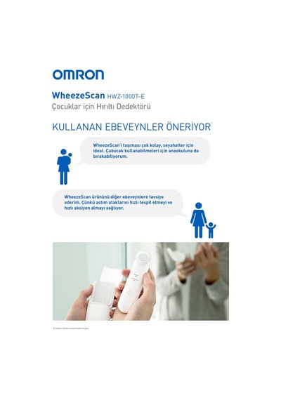 Omron Wheezescan Çocuklar İçin Hırıltı Dedektörü Hwz-1000t-e