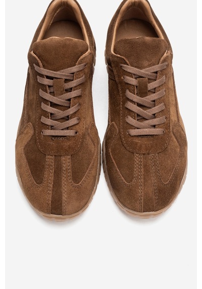 Luvishoes Lars Taba Süet Hakiki Deri Kadın Günlük Sneaker Taba