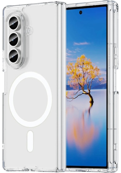 Cosmotex Newface Samsung Galaxy Z Fold 7 Kılıf Magneticsafe Şeffaf Silikon - Şeffaf