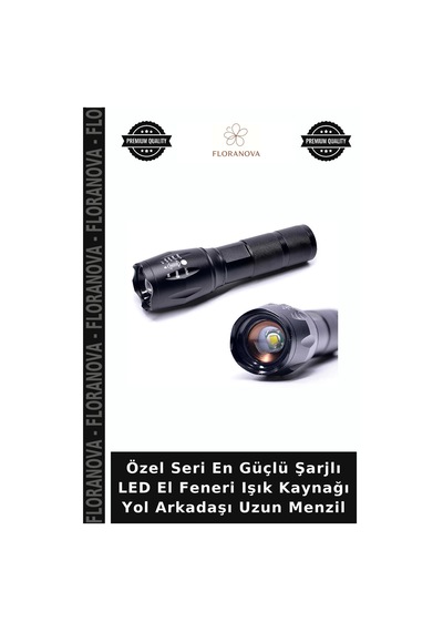Özel Seri En Güçlü Şarjlı Led El Feneri Işık Kaynağı Yol Arkadaşı Uzun Menzil