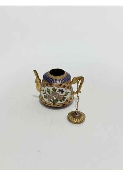 Antika Cloisonne Minyatür Kutu 4,4x3,7cm 156