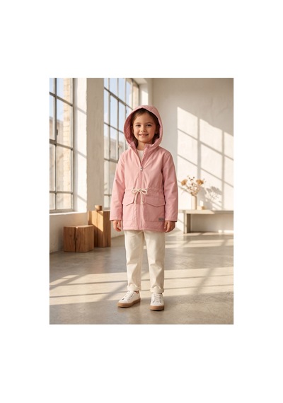 Deniva Kids Kız Çocuk Pudra Pembe İçi Puantiyeli Kapüşonlu Beli Bağcıklı Rüzgarlık & Yağmurluk Mont Deniva Kids Kız Çocuk Pudra Pembe İçi Puantiyeli Kapüşonlu Beli Bağcıklı Rüzgarlık & Yağmurluk Mont