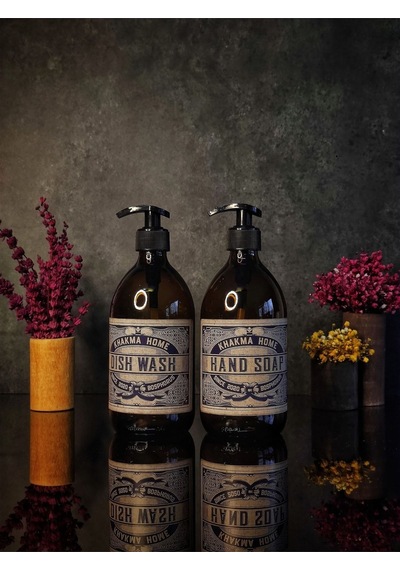 Khakma Amber Renkli 2'li Vintage Cam Sabunluk Seti Standsız
