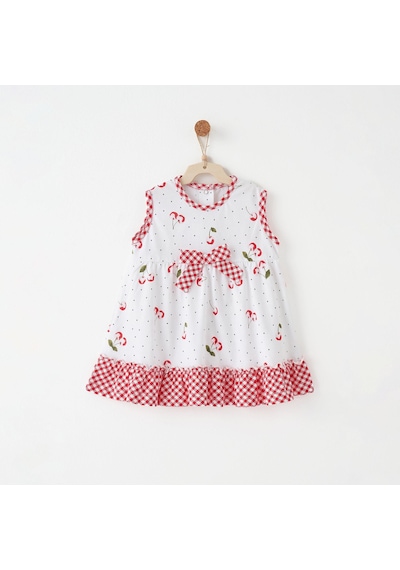 Andywawa Kız Bebek Elbise Dress Cherry Chatty Anw-ac26688 Ekru
