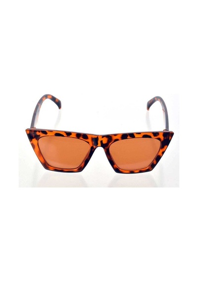 Leopar Çerçeve Cat Eye Kadın Güneş Gözlüğü Açık Gri