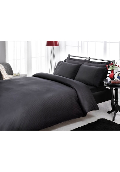 Taç Premium Basic Nevresim Takımı Çift Kişilik Stripe Siyah