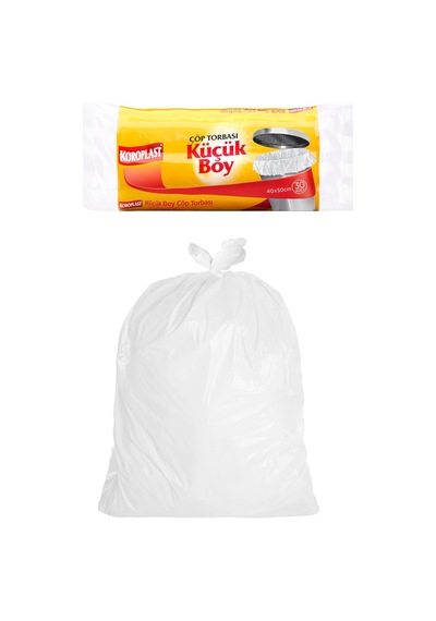 Küçük Boy Çöp Poşeti 30'lu 40x50 Cm, Sızdırmaz Ve Yırtılmaz, Ekonomik Küçük Boy Çöp Torbası, Geri Dönü
