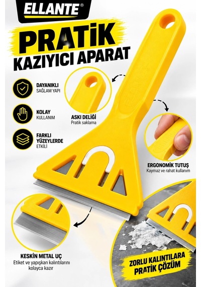 Etiket Sökücü Sprey + Sarı Kazıyıcı Aparat 2 Li Set Yapışkan Ve Etiket Kalıntısı Temizleme Seti
