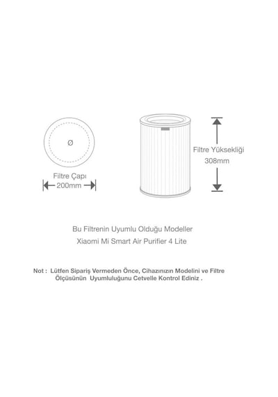 Xiaomi Mi Smart 4 Lite Air Purifier Hepa Filtre