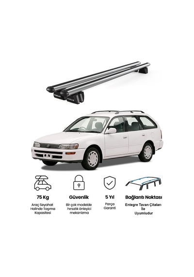 Pençe Toyota Corolla Sw 1993-1997 Uyumlu Gri Ara Atkı 109cm Port Bagaj Tavan Barı