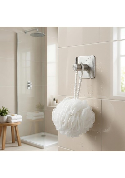 Tr Kare Yapışkanlı Askılık 304 18/10 Paslanmaz Çelik, Vidasız Deliksiz Metal Duvar Askısı, Banyo Mutfak Antre Genel