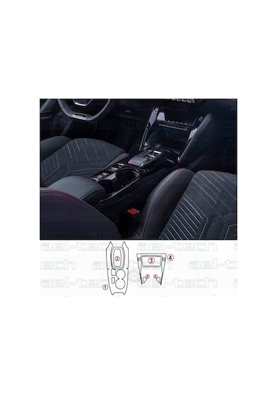 Peugeot 2008 E-toggle Uyumlu Vites Etrafı Piano Black Tpu Koruyucu 6 Lı Set
