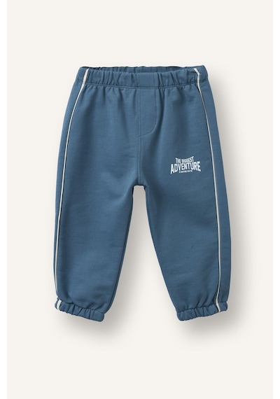 Defacto %100 Pamuk Baskılı Sweatshirt Üst Elastik Bel Alt 2li Takım Erkek Bebek I0274a526aube739 Mavi-be739