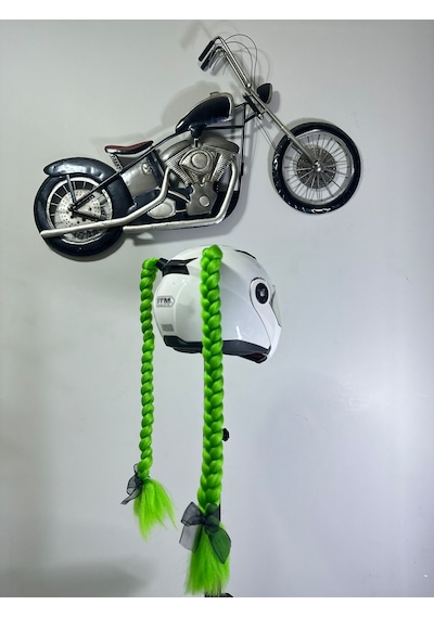 Motor & Motosiklet Çift Yeşil Örgü Saç Kask Dış Aksesuarı Diğer