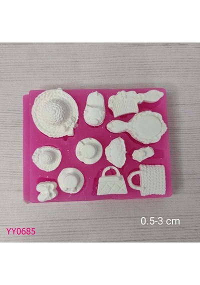 Yy0685 Kız Malzemeleri Çanta Şapka Ayna Silikon Kalıp