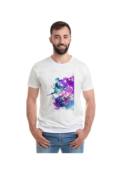 Anime Attack On Titan Baskılı Beyaz Erkek Tshirt (531014811)