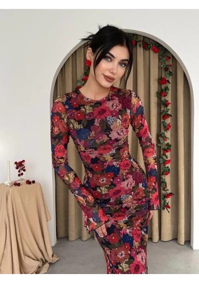 Modayakamoz Eyesof Bell Tül Elbise Çok renkli