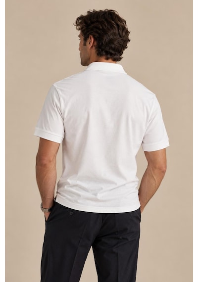 Alexandergardi Polo Yaka Düğmeli T-shirt Beyaz