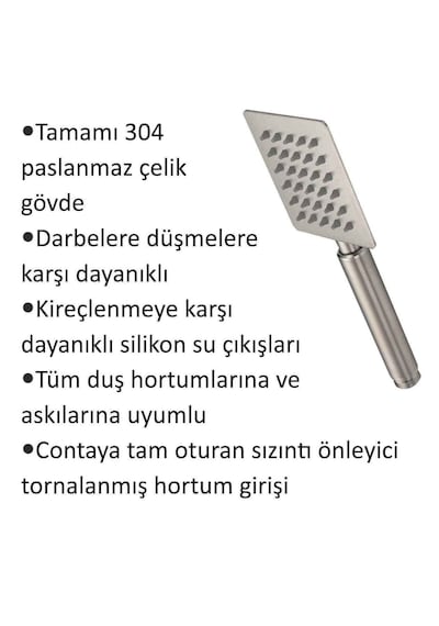 Ahlez Paslanmaz 304 Çelik Kireç Kırıcı Sistemli Duş Başlığı Inox