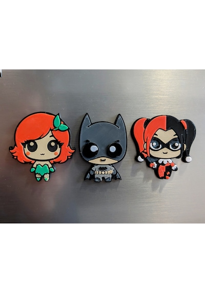 Batman Harley Quinn Poison Ivy Dc Çizgi Roman Karakterleri Dekoratif Buzdolabı Magneti
