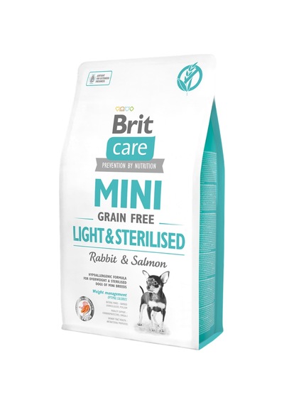 Brit Care Mini Light Sterillised Tavşanlı Ve Somonlu Tahılsız Yetişkin Köpek Maması 2kg