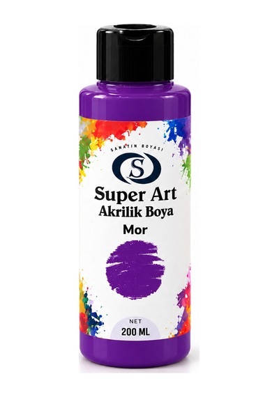 Super Art Akrilik Boya Mor 200 Ml 1 Şişe