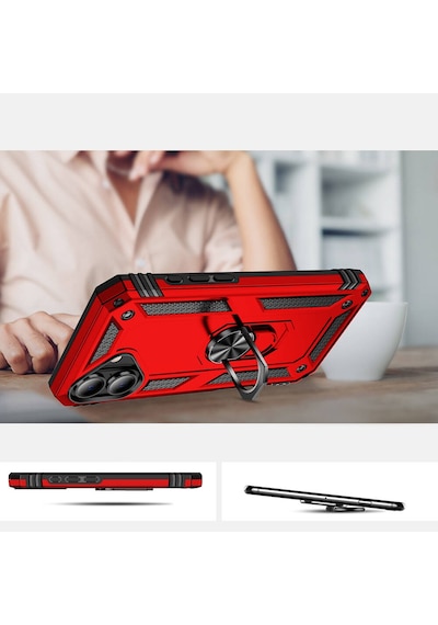 Zore Apple İphone 16 Plus Kılıf Nvth Vega Kapak-kırmızı