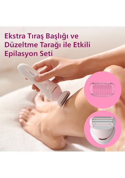 Philips BRE720/05 Epilatör (Yüz+Koltuk alti+Bikini Bölgesi+Bacak)Islak-Kuru,Işıklı,Kablosuz
